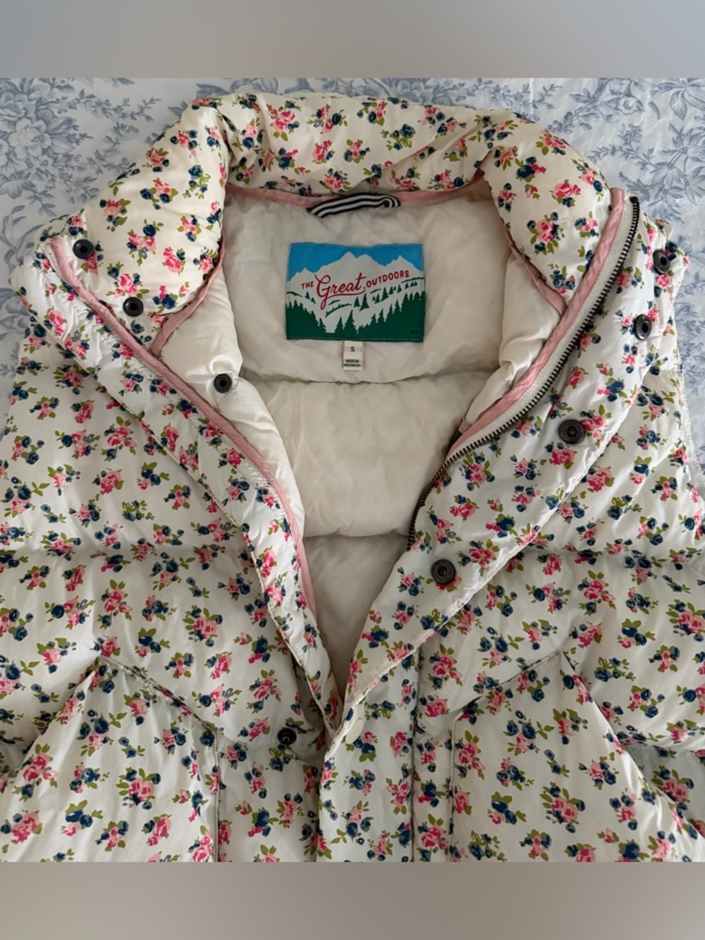 THE GREAT down floral vest (Small)